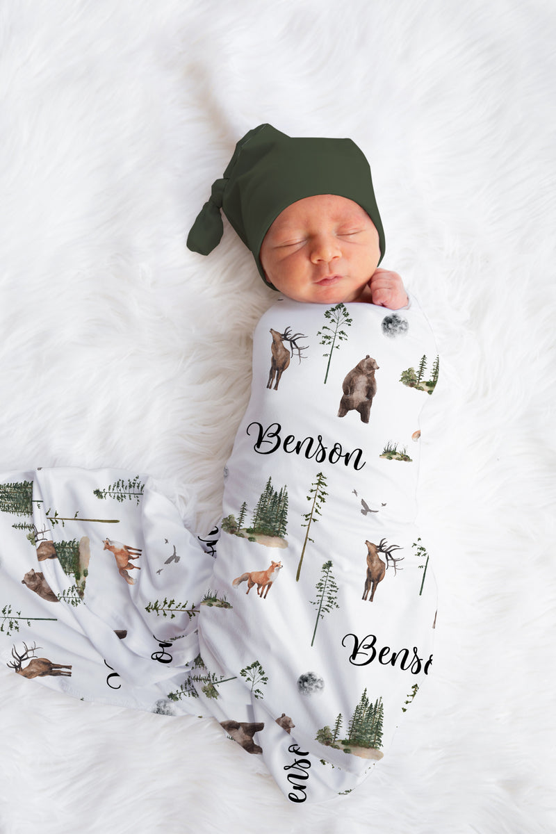 Woodland Personalized Swaddle - Blanket
