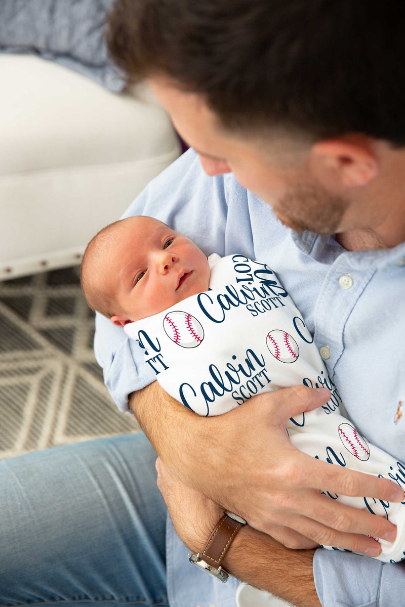 Personalized Baseball Swaddle