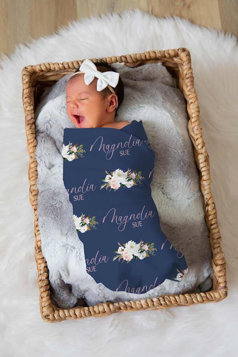 Magnolia Personalized Swaddle - Blanket