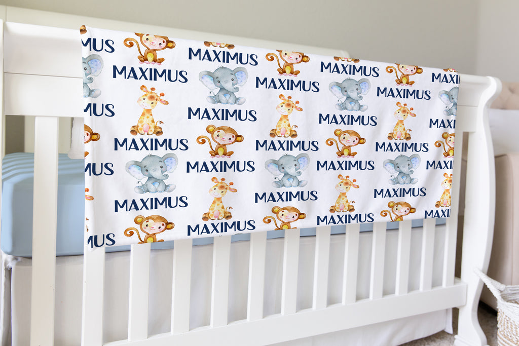 Safari Personalized Swaddle - Blanket