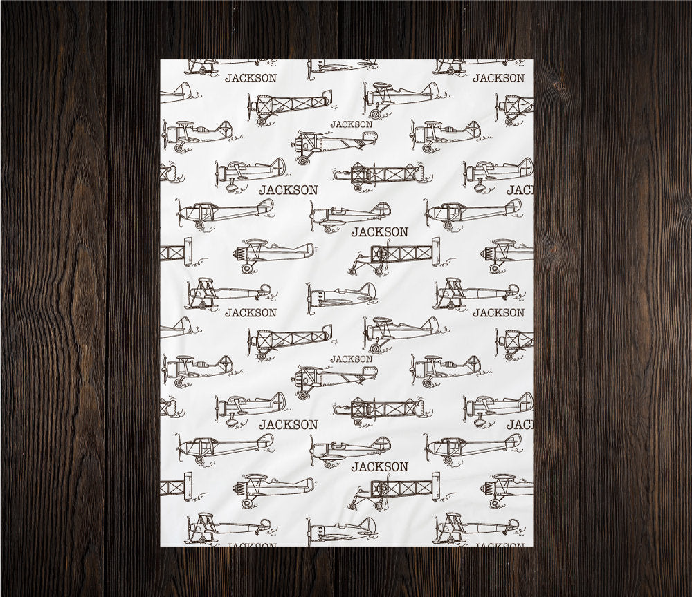 Personalized Airplane Swaddle