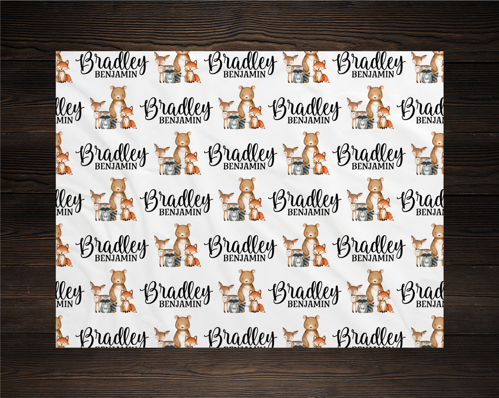 Personalized Woodland Swaddle