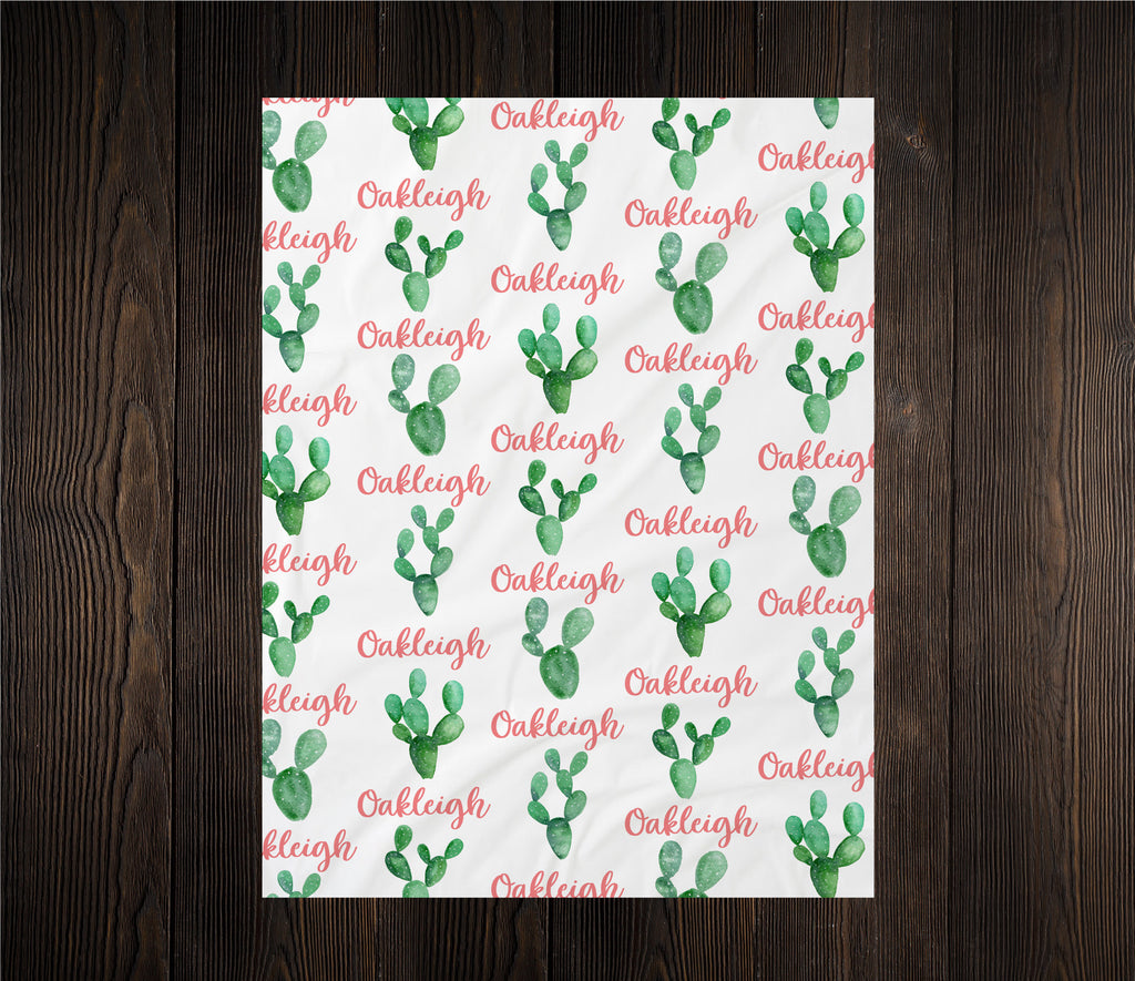 Personalized Cactus Name Swaddle