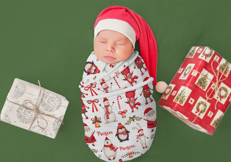 Personalized Christmas Swaddle
