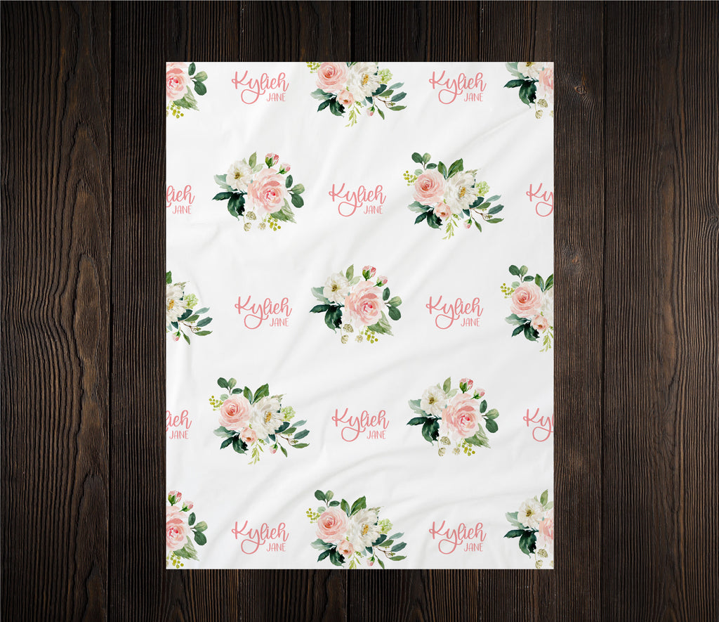 Personalized Floral Swaddle