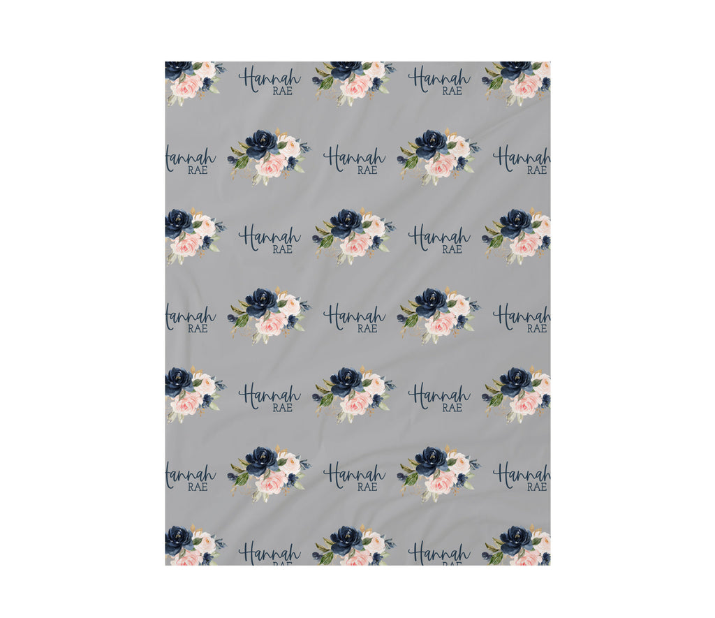 Personalized Floral Swaddle