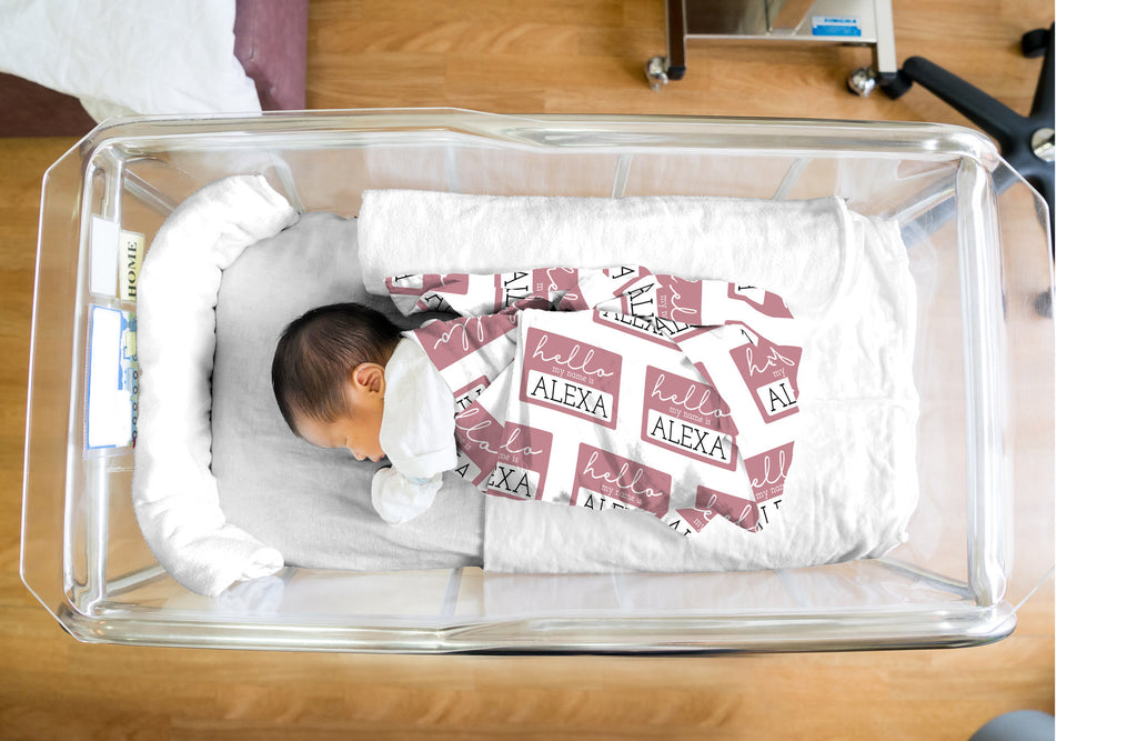 Hello My Name Is Personalized Swaddle