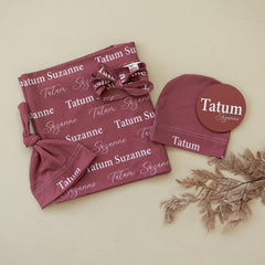 Personalized Swaddle Set With Sign