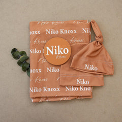 Personalized Swaddle Set With Sign
