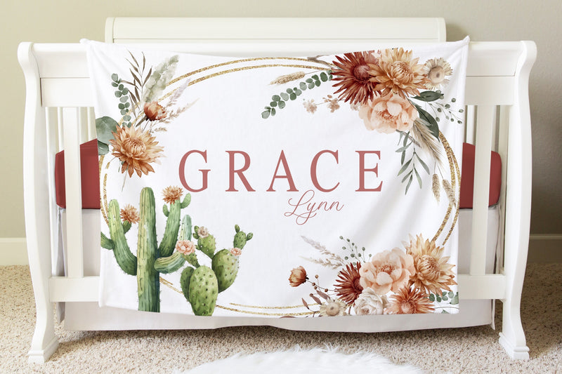 Cactus Personalized Baby Blanket, BB67