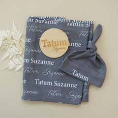 Personalized Swaddle and Sign Bundle Optional, Best Baby Shower Gift JS01