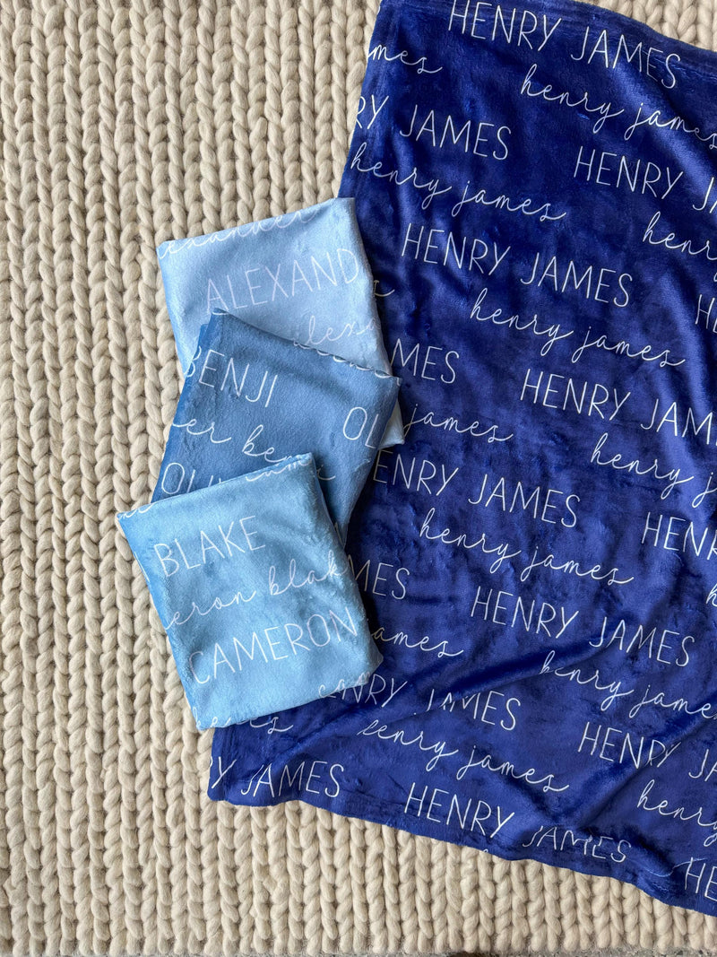 Blue Personalized Name Blanket,  NB34