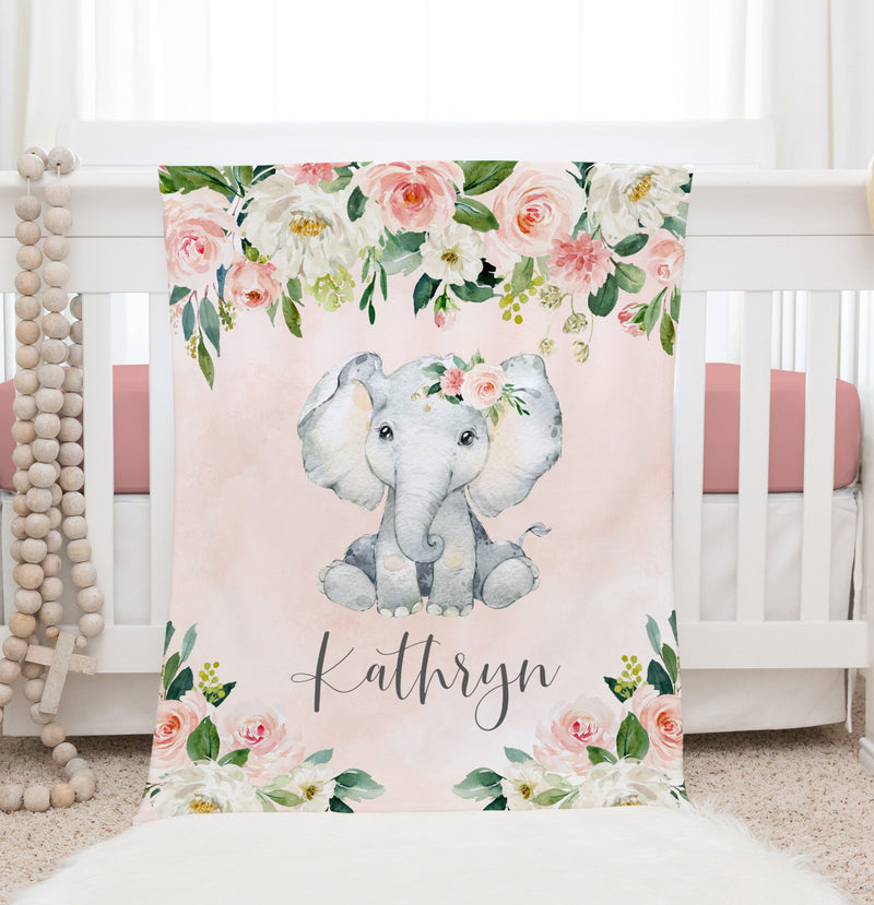 Elephant Floral Blanket