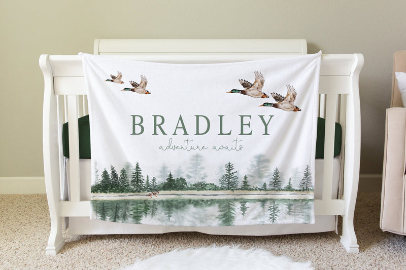 Personalized Mallard Duck Baby Blanket Gift,