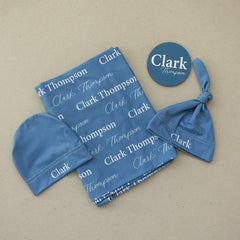 Personalized Swaddle Set With Sign