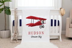 Airplane Blanket, Personalized Baby Blanket