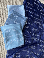 Blue Personalized Name Blanket,  NB34