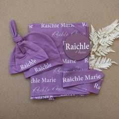 Personalized Swaddle Set With Sign