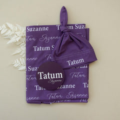 Personalized Swaddle Set With Sign