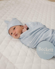 Personalized Swaddle and Sign Bundle for Expecting Parents, Baby Name Announcement - JS01