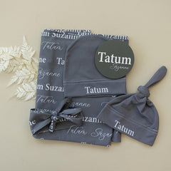 Personalized Swaddle Set With Sign