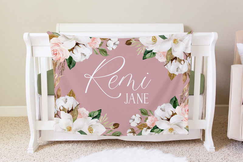 Magnolia Personalized Baby Blanket