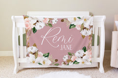 Magnolia Personalized Baby Blanket