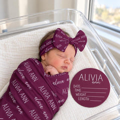 Personalized Baby Swaddle Blanket, Perfect Baby Shower Gift JS7