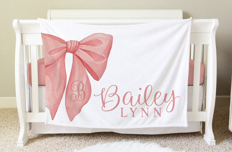 Personalized Bow Name Blanket , BB60