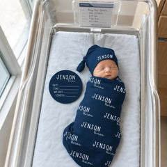 Personalized Baby Swaddle Set, Optional Name Sign Add On JS55