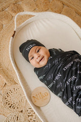 Personalized Swaddle Set With Sign