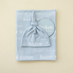 Personalized Swaddle Set With Sign