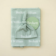 Personalized Swaddle and Sign Bundle Optional, Best Baby Shower Gift JS01