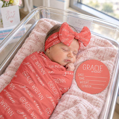 Personalized Baby Swaddle Blanket, Perfect Baby Shower Gift JS7
