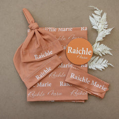 Personalized Swaddle Set With Sign