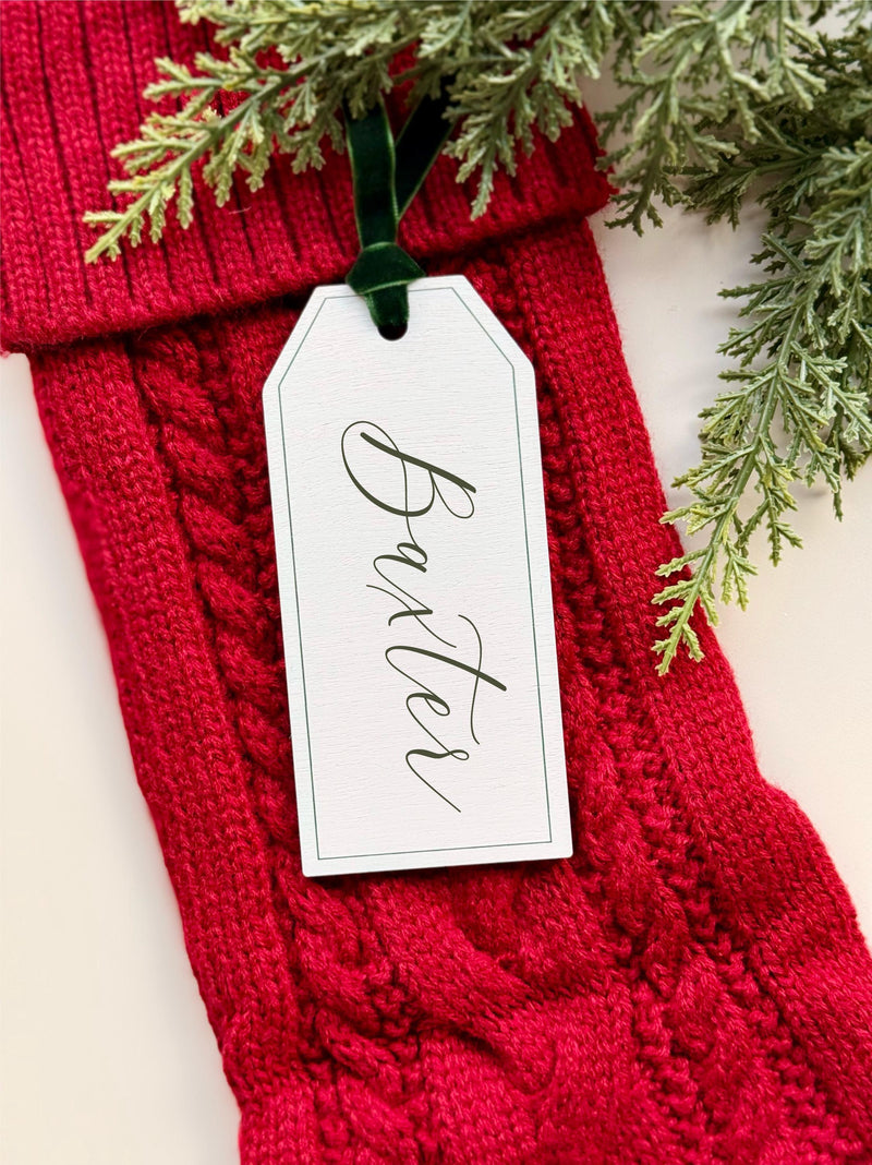 Personalized Stocking Name Tags, Custom Holiday Mantle Decor CT26