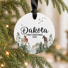 Horse Baby First Ornament, 3.5in Personalized Wooden Keepsake Gift!