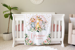Safari Personalized Baby Name Blanket
