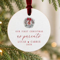 First Christmas As Parents Ornament, Wood 3.5in. Personal Memento