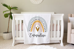 Rainbow Personalized Baby Name Blanket