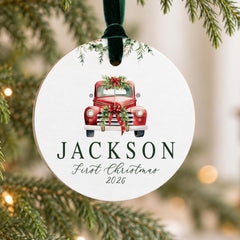 personalized truck baby ornament, 3.5in First Christmas Keepsake!