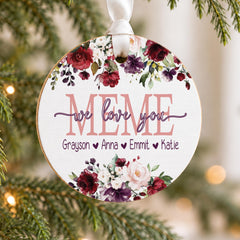 Personalized Christmas Ornament, 3.5in Wood Keepsake For Mom & Dad