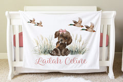Girl Mallard Duck Baby Blanket Gift,  BB65