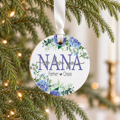 Personalized Christmas Ornament Wood 3.5in Round Keepsake For Mom