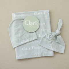 Personalized Swaddle Set With Sign