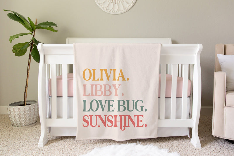 Personalized Kids Name Blanket - Nickname Blanket - NN02