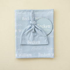 Personalized Swaddle Set With Sign