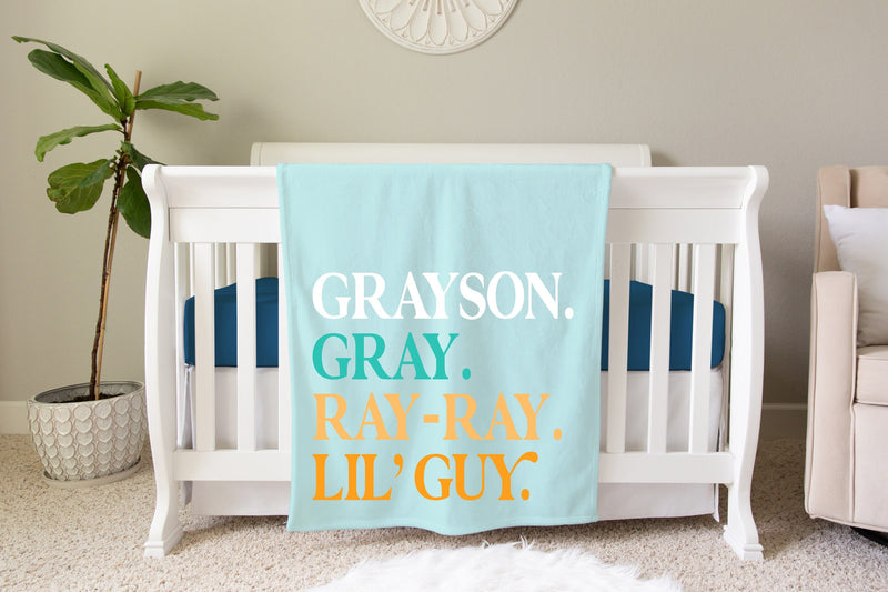 Personalized Kids Name Blanket - Nickname Blanket - NN08