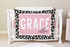 Leopard Personalized Baby Name Blanket