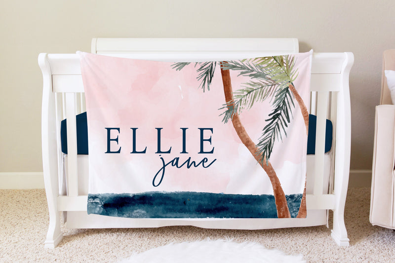 Beach Personalized Name Blanket